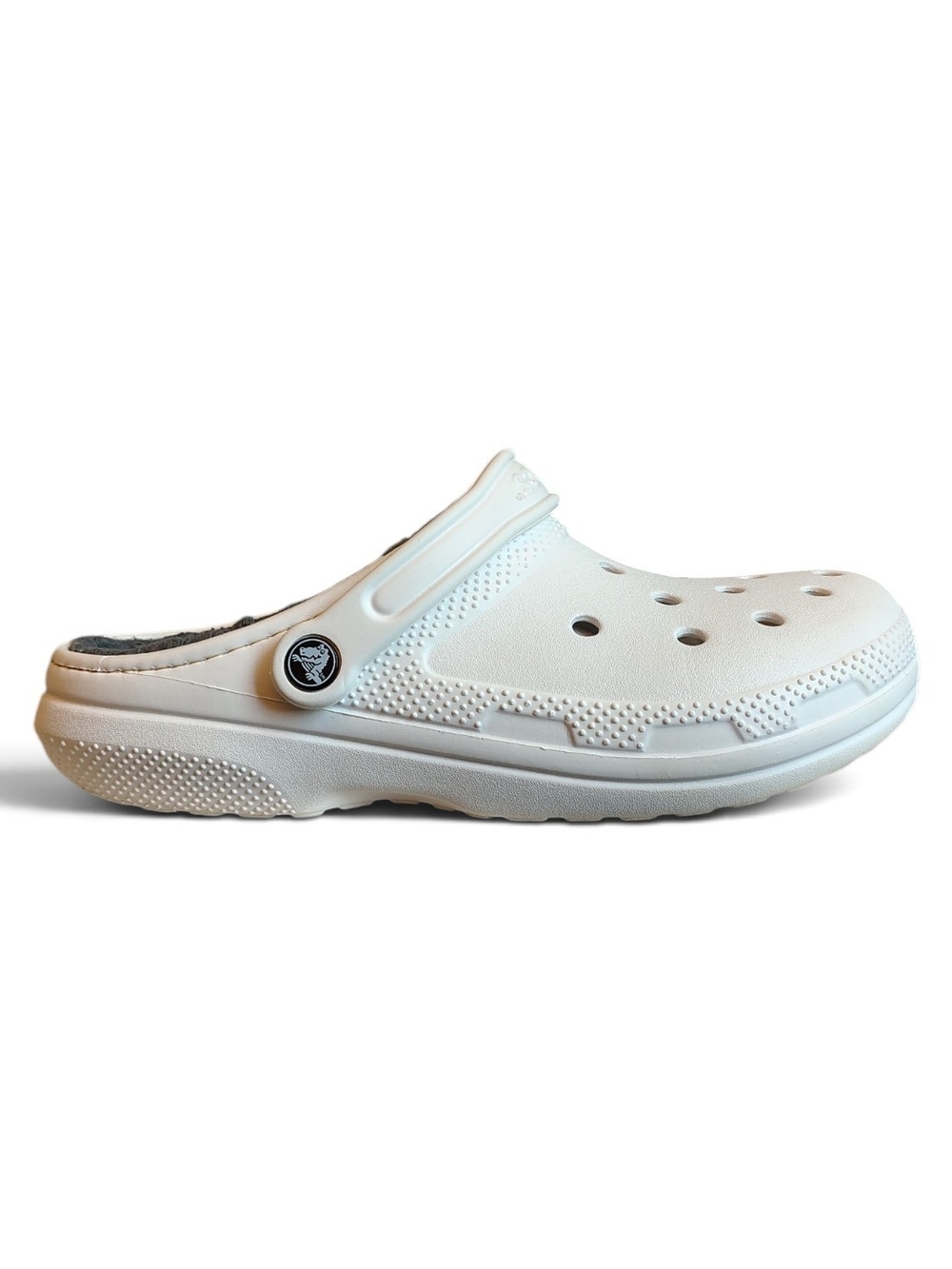 Crocs Classic Faux Fur Lined White Dual Comfort Clog Shoes Women's 10 / Men's 8